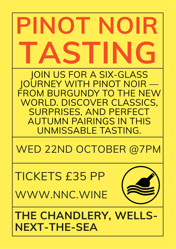 Pinot Noir Tasting Wednesday 22nd October @7pm